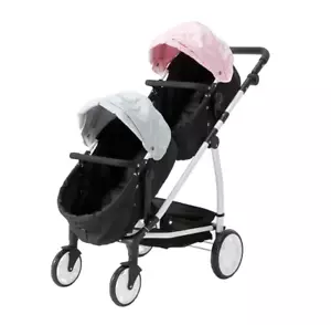 New Deluxe Tandem Double Pram Twin Stroller New Born Toddler Baby Jogger - Picture 1 of 7