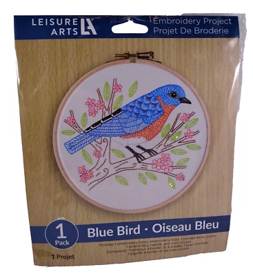 Blue Bird Embroidery Kit  Leisure Arts  SEALED Craft DIY - Image 1 of 4