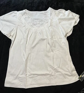Blooming Jelly Womens White Blouse Crew Neck Ruffle Shirt Dressy Casual - Picture 1 of 5