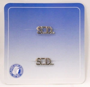 5/16"-S.D.-SHERIFF Letter Collar BLACKINTON Rank Insignia NICKEL Finish PIN - Picture 1 of 3
