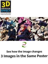 Gojo Satoru-Jujutsu Kaisen,3D Poster lenticular effect,3 Images In One, Anime