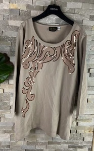 Bob Mackie Women’s Size XL Embellished Beige Top Blouse - Picture 1 of 7