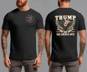Trump 2024 Take America MAGA 45 47 Missed Me Never Surrender Legend Flag T-Shirt - Picture 1 of 23