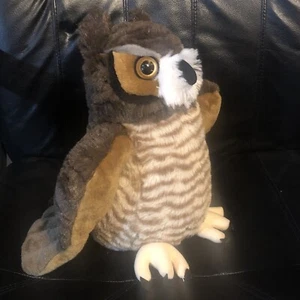 Owl Plush 12" Wild Republic Stuffed Animal Toy Cuddlekins Realistic Great Horned - Picture 1 of 7
