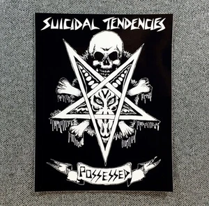 Suicidal Tendencies Possessed Skateboard Sticker 4.2in white/black