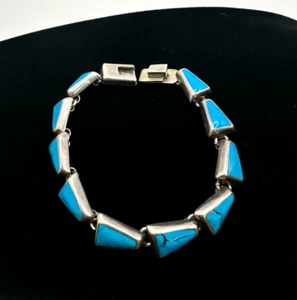 Sterling Silver Vintage Turquoise Bracelet - Picture 1 of 3