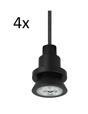 4x OSRAM Vintage Industrial Pendelleuchte incl. Spot flexibles Zugseilsystem Alu - Bild 1 von 4