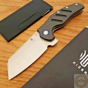 Kizer Cutlery Sheepdog Folding Knife 4" 154CM Steel Blade Carbon Fiber Handle - Picture 1 of 12
