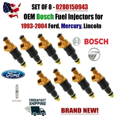 Inyectores de combustible BOSCH OEM X8 4 orificios 30 lb nuevos mejorados para Ford Mercury Linc 93-04 Foto 1 de 4