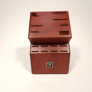 J.A. Henckels Dark Hard Wood 15 Slot Knife Storage Block Only Replacement GUC - Picture 1 of 12
