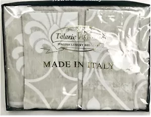 Queen Duvet Set Italian Luxury Cotton Jacquard by Telerie Visconti NIP - Picture 1 of 6