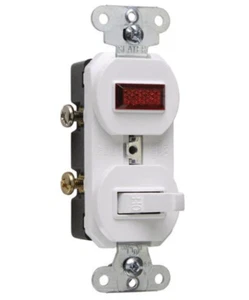 LEGRAND PASS & SEYMOUR 692-WGCC6 15A 120V WHITE TOGGLE SWITCH & PILOT LIGHT *D14 - Picture 1 of 1