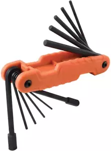 Heavy Duty Folding Hex Key Set, 11 SAE Sizes, Extra Long Keys - Picture 1 of 12