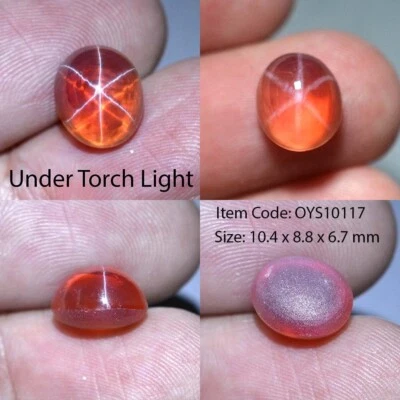 6.25 Ct 10.4x8.8 MM Orange Star Sapphire 6 Rays Lab Corundum VDO OYS10117 - Image 1 of 4