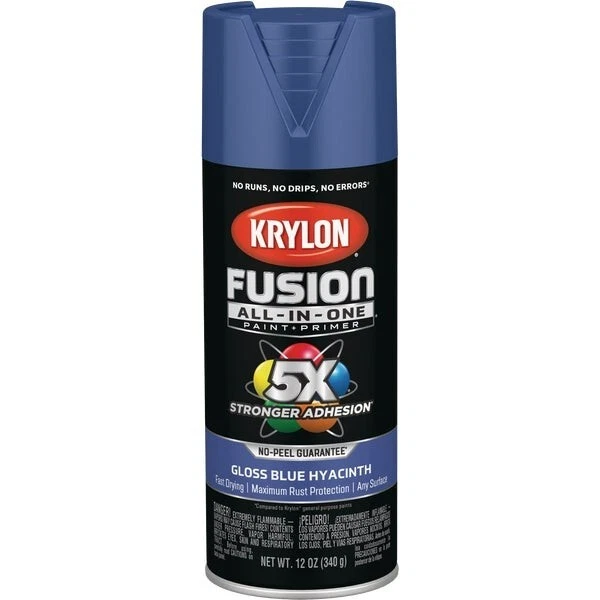 Pintura e imprimación en aerosol brillante todo en uno 6-Krylon Fusion, azul jacinto K02703007 Foto 1 de 1