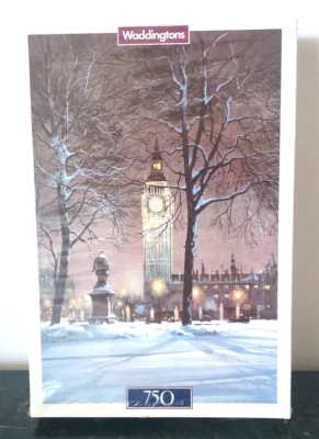 Vtg 1990 Waddingtons 750 Piece De luxe Puzzle Mother Of Parliament Big Ben NEW - Image 1 of 4