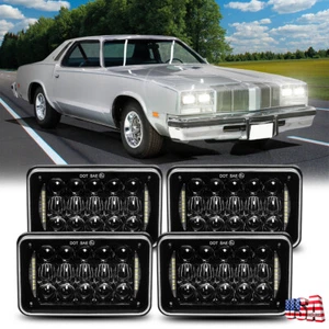4PC 4x6"inch LED Headlights Hi/Lo Beam DRL For Old-smobile Cutlass Ciera Supreme - Picture 1 of 12