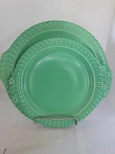 ๐ Vistosa Set Lot 2 Round Platters Chop Plates Green TAYLOR, SMITH & T USA See - Picture 1 of 14