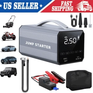 Portable 12V Jump Starter & Air Compressor Power Pack Car Battery Box 3200A - Picture 1 of 16