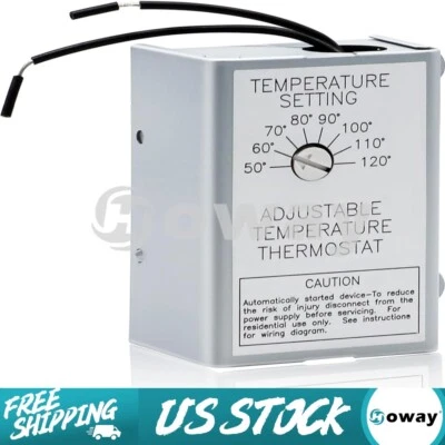 120V Adjustable Attic Fan Thermostat Switch 58033 Replacement for Exhaust Fans - Image 1 of 4