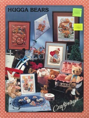 Hugga Bears Cross Stitch Booklet 1984 Merrell Strauss Baby Afghan Growth Chart - Image 1 of 4