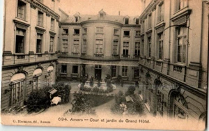 Postal Grand Hotel Court & Garden, Anvers, Bélgica. Anvers Cancelar 1908 - Imagen 1 de 2