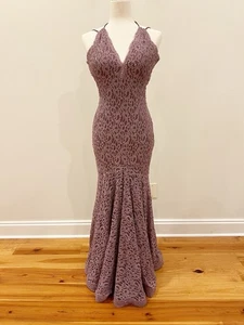 Jovani Dress Womens 2 Lace Beaded Maxi Mermaid Halter Formal Prom Homecoming - Photo 1/18