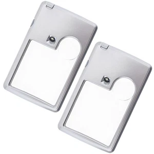 2x Card Type Magnifying for examining jewelry conducting experiments prints US - Picture 1 of 12
