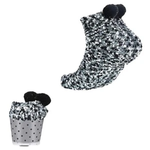 2 Paar schwarz weiß grau weiche Cupcake Socken Einheitsgröße - Bild 1 von 10