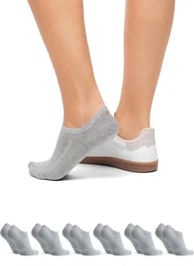 DANISH ENDURANCE No Show Socks, Cotton Low Cut Trainer Socks 6-pack 3-5 Grey - Picture 1 of 4