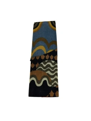 Corbata De Colección Gallo Mod Años 60 Estampado Ondas Geométricas Azul Marrón Retro Ajustada Foto 1 de 4