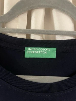 CAMISETA COLORES DE BENETTON AZUL MARINO MANGA LARGA 100% ALGODÓN TALLA XXXL Foto 1 de 4