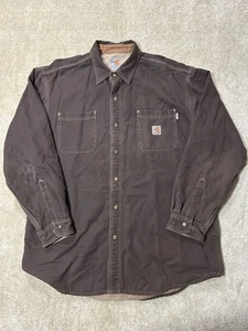 Carhartt Hemd Herren XL Braun Knopfleiste Flammhemmend FR Langarm Workwear - Bild 1 von 15