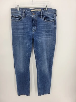 Jeans Banana Republic para Hombres 36x32 Lavado Oscuro Calce Ajustado Cinco Bolsillos Azul Denim Foto 1 de 4