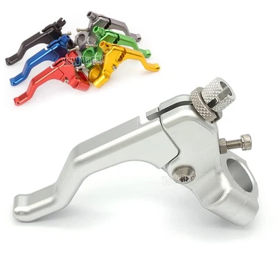 CNC Universal Short Motorcycle Clutch Lever For Stunting (1 Finger Pull) Silver Foto 1 de 4