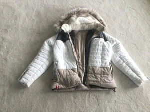 ALMGWAND WOMAN/JUNIOR WINTER JACKET ISOLATED WHITE /BEIGE REMOVABLE HOOD SIZE 40 - Picture 1 of 18