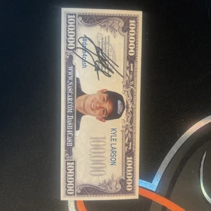Kyle Larson Autographed 100,000 Dollar NASCAR Dash For Cash Promo - Picture 1 of 3