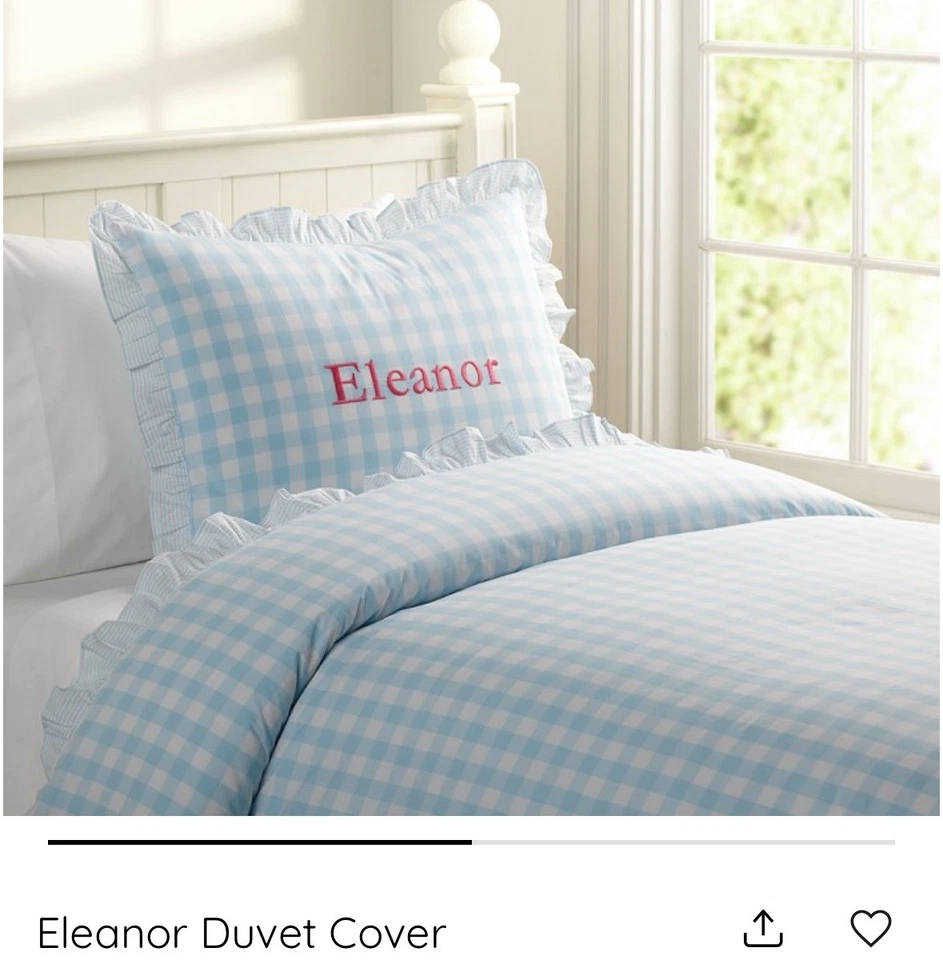 Funda nórdica reversible a cuadros/rayas TWIN Pottery Barn Kids - Usada en excelente estado Foto 1 de 4