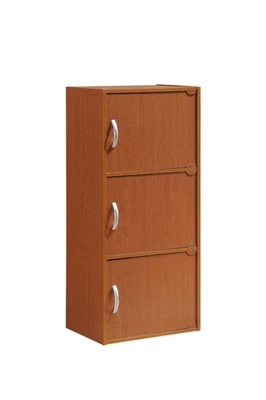 3 Door Bookcase Cabinet, CHERRY - Image 1 of 4
