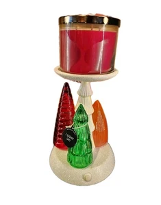 Bath & Body Works Christmas Light 3 Wick Pedestal Candle Holder  - Picture 1 of 4