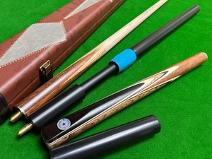 Juego completo de tacos de billar hechos a mano de 58,5 pulgadas 3/4 con eje de ceniza y colilla de ébano - Imagen 1 de 7