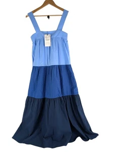 Zara Blue Maxi Summer Dress Sleeveless Tiered Elasticated Back Size XS - Picture 1 of 6