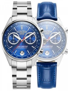 Roamer Gran Sportivo Cronografo Uomo 978818 41 45 20 Acciaio Blu 41mm - Foto 1 di 1