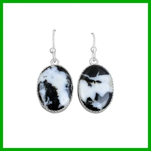 White Buffalo Turquoise Gemstone Sterling Silver Dangle Drop Earrings Jewelry - Picture 1 of 7