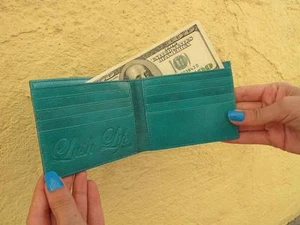 LUSH LIFE NYC. Stoßzahn Leder Aqua Schwarz Geldbörse Neu Supreme Rocksmith SSUR ALIFE - Bild 1 von 3