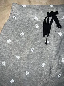 Cynthia Rowley Pajama Stretch Pants Sz 1XL Halloween White Ghost Ghosty Print - Picture 1 of 4
