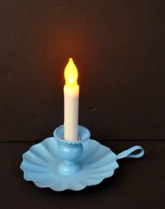 Blue metal vintage looking candlestick holder - Picture 1 of 6