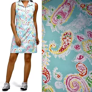 Abito preppy IBKUL taglia XS Sharon Seafoam Paisley golf tennis pickleball nuovo - Foto 1 di 6