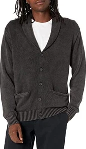 Goodthreads Men's Soft Cotton Shawl Cardigan Sweater - Washed Black - Size: 2XL - Picture 1 of 3