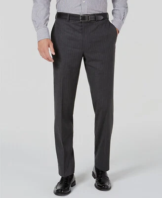 Pantalones de Traje Marc New York Para Hombre Gris Rayas Ajuste Moderno Elastizados Talla 37W 32L Foto 1 de 4